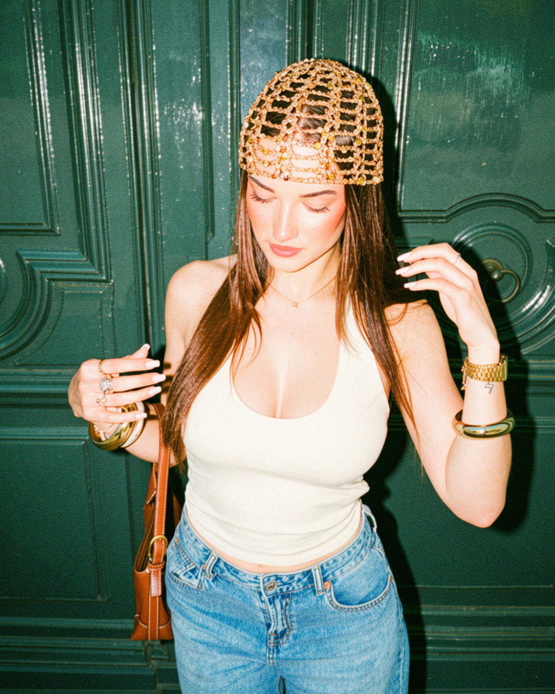 Bonnet Anouck marron