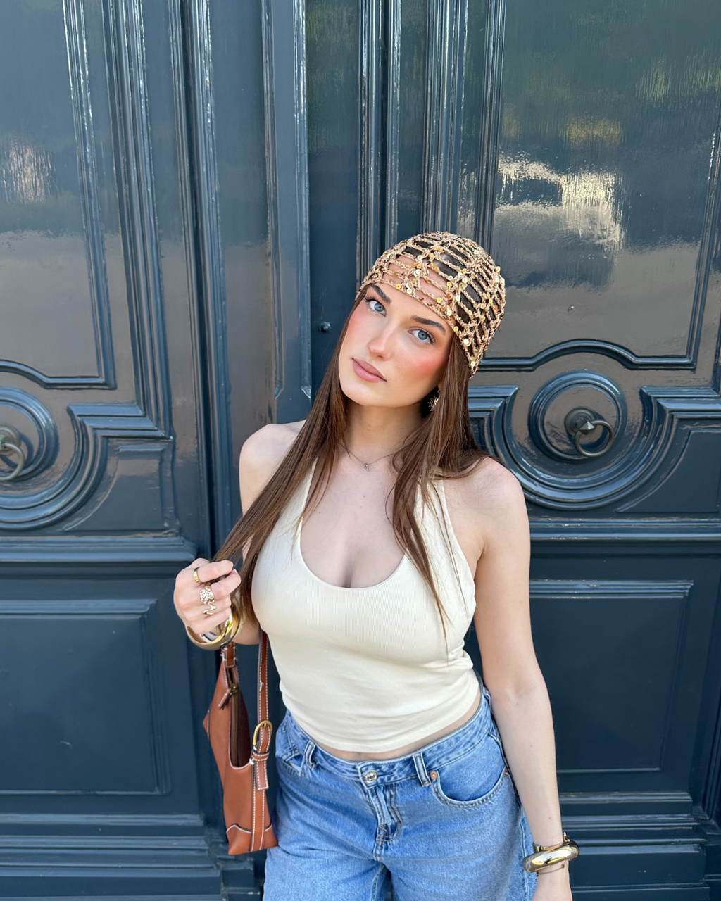 Bonnet Anouck marron